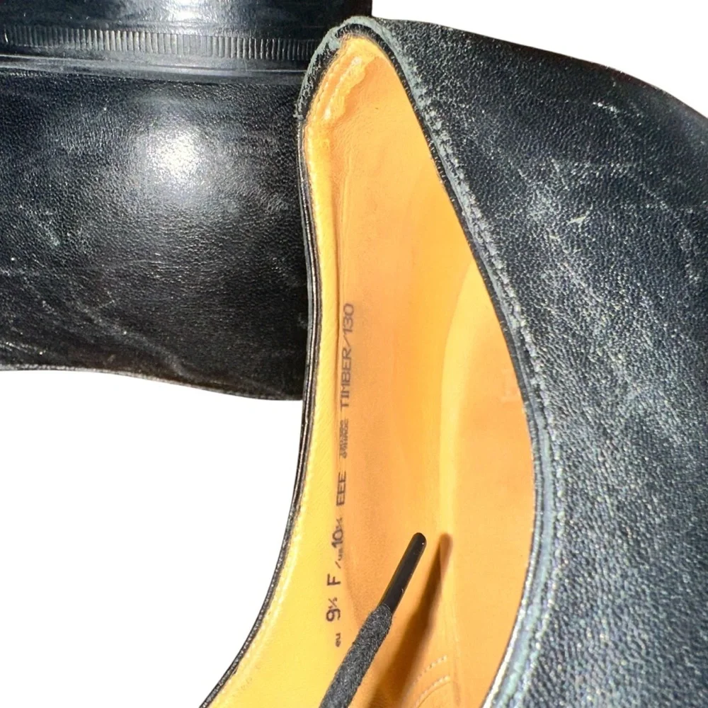 BALLY Tayson Black leather Cap toe Derby Shoes Men's US 10.5 EEE Switzerland EUC